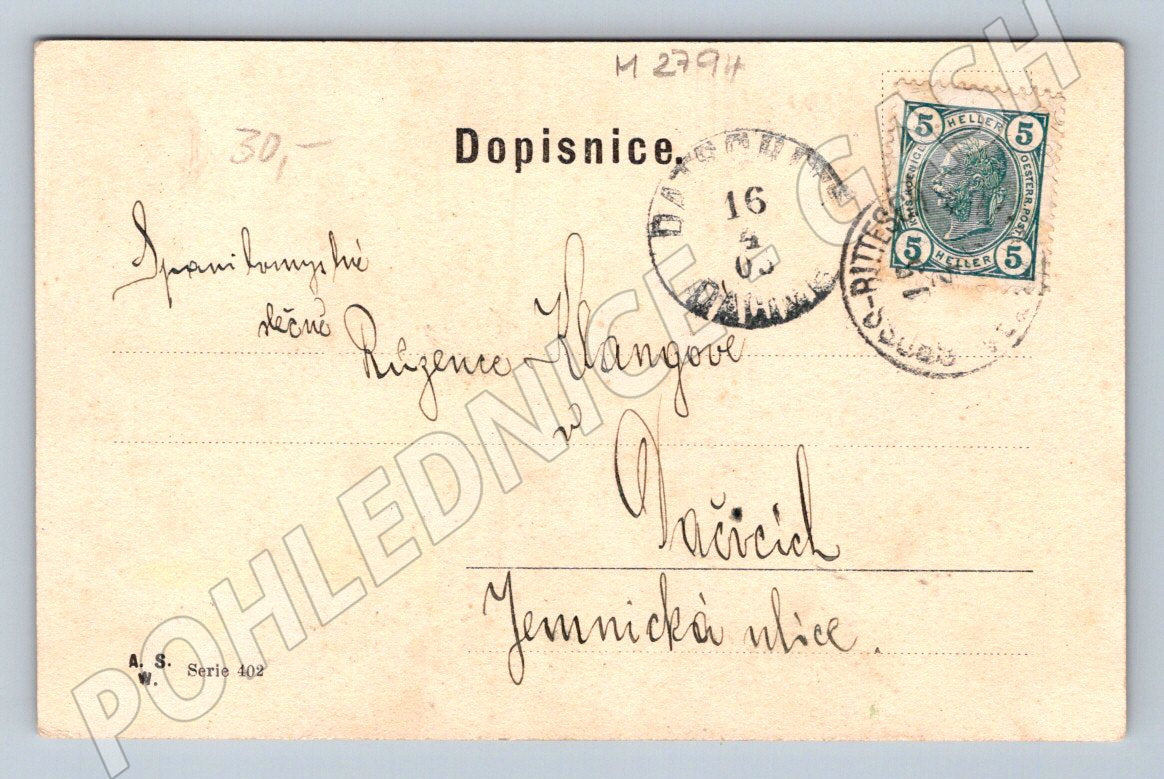 Pohlednice kočičky a tulipány 1905 (M2794)