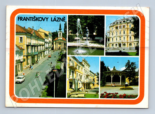 Pohlednice Františkovy Lázně koláž motivů 1983 (M27942)