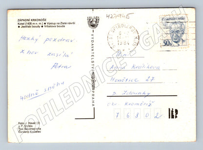 Pohlednice Západní Krkonoše zimní motivy 1984 (M27945)