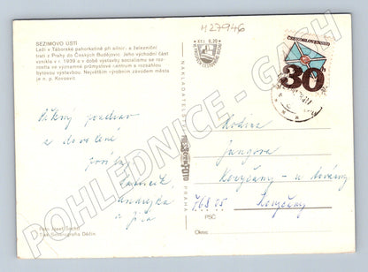 Pohlednice Sezimovo Ústí různé pohledy 1970s (M27946)