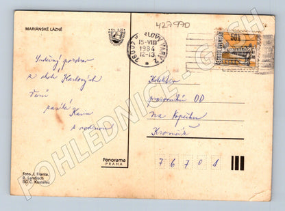Pohlednice Mariánské Lázně koláže motivů 1984 (M27970)