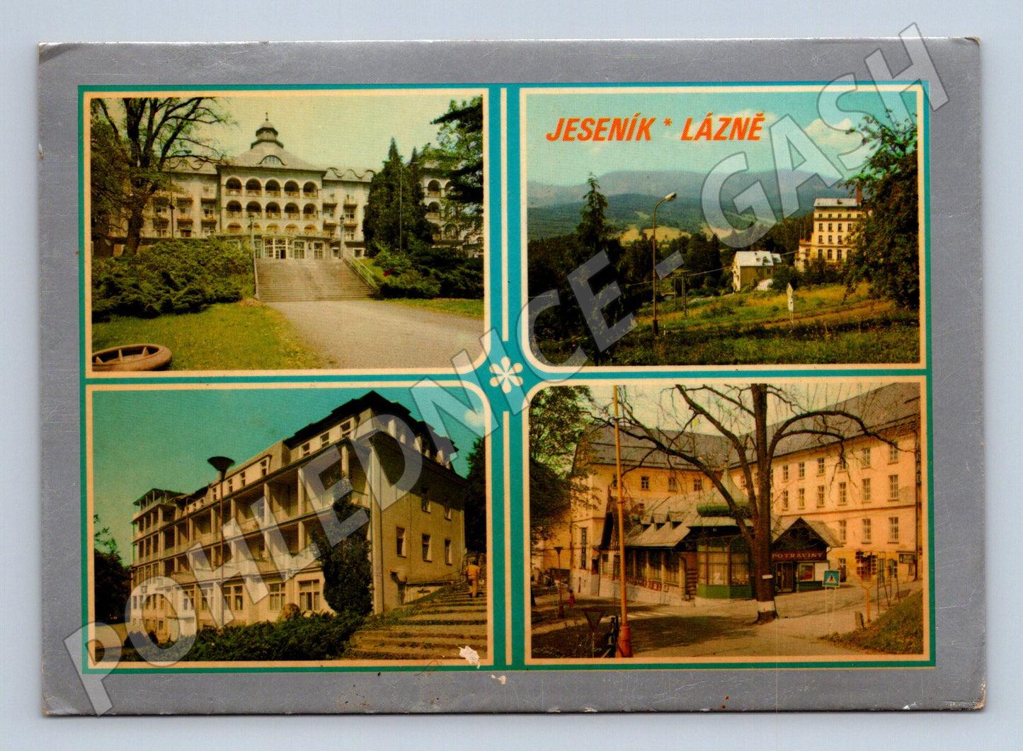 Pohlednice Jeseník Lázně vícepohled 1984 (M27971)