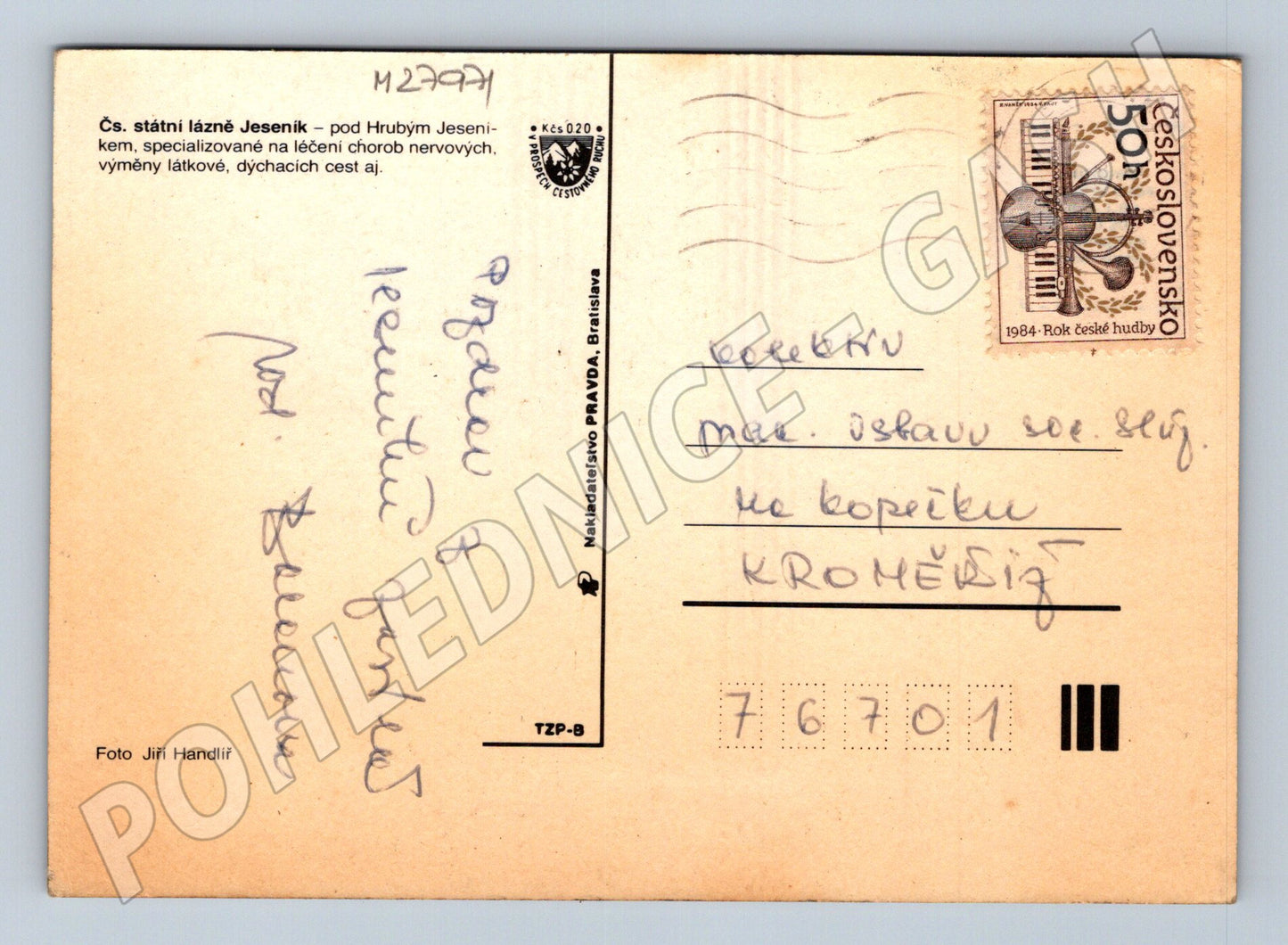 Pohlednice Jeseník Lázně vícepohled 1984 (M27971)