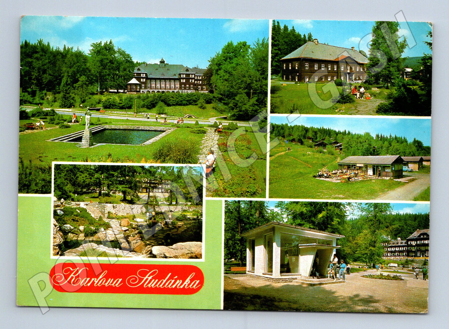 Pohlednice Karlova Studánka lázně multi-view 1975 (M27974)