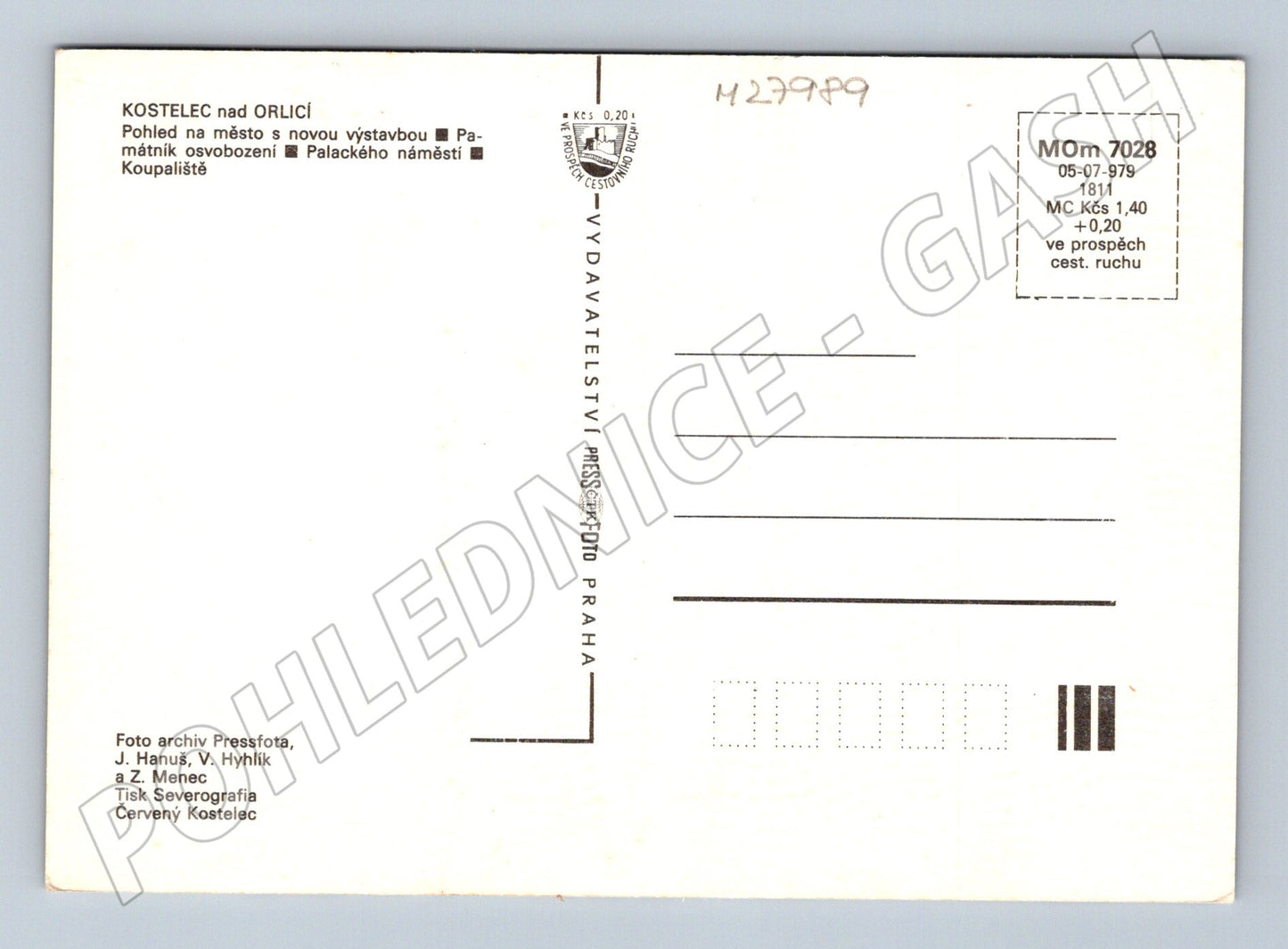 Pohlednice Kostelec nad Orlicí různé pohledy 1979 (M27989)
