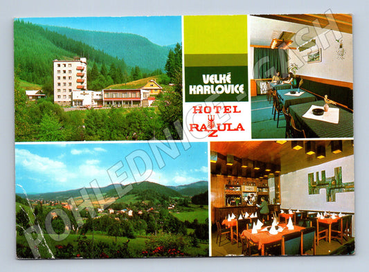 Pohlednice Velké Karlovice Hotel Razula okolí 1979 (M27993)