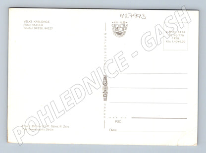 Pohlednice Velké Karlovice Hotel Razula okolí 1979 (M27993)
