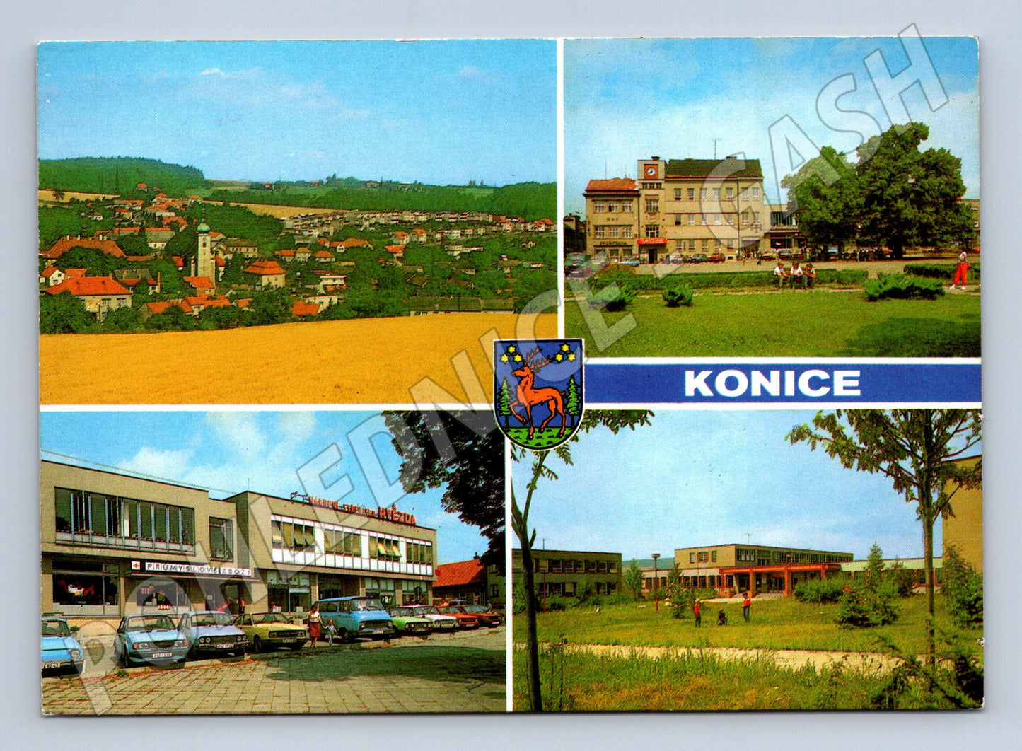 Pohlednice Konice různé pohledy náměstí průmysl (M27997)
