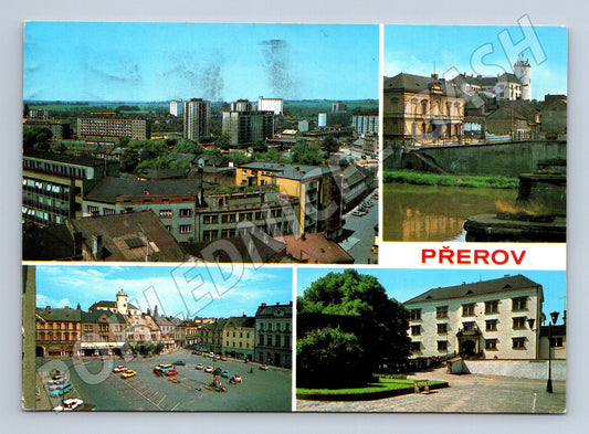 Pohlednice Přerov panorama náměstí zámek 1972 (M28000)