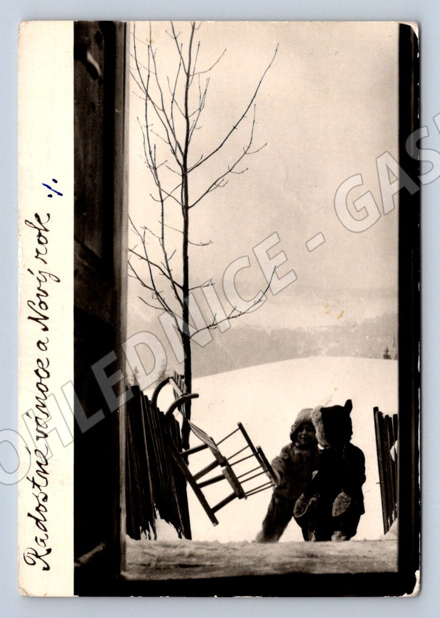 Postcard Czechoslovakia 1961 Christmas card Jar Pacovský (M2801)