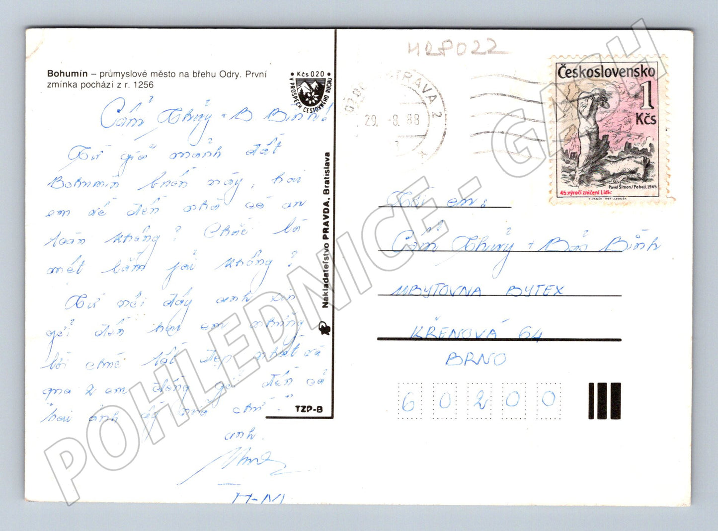 Pohlednice Bohumín různé pohledy 1988 (M28022)