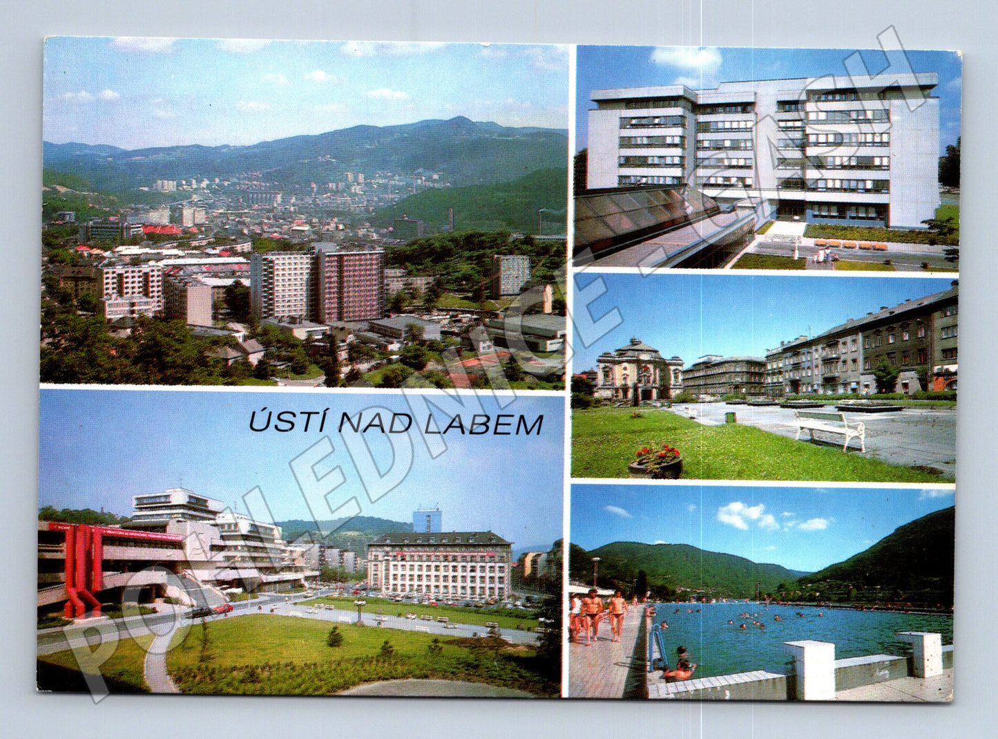 Pohlednice Ústí nad Labem koláž města 1989 (M28035)
