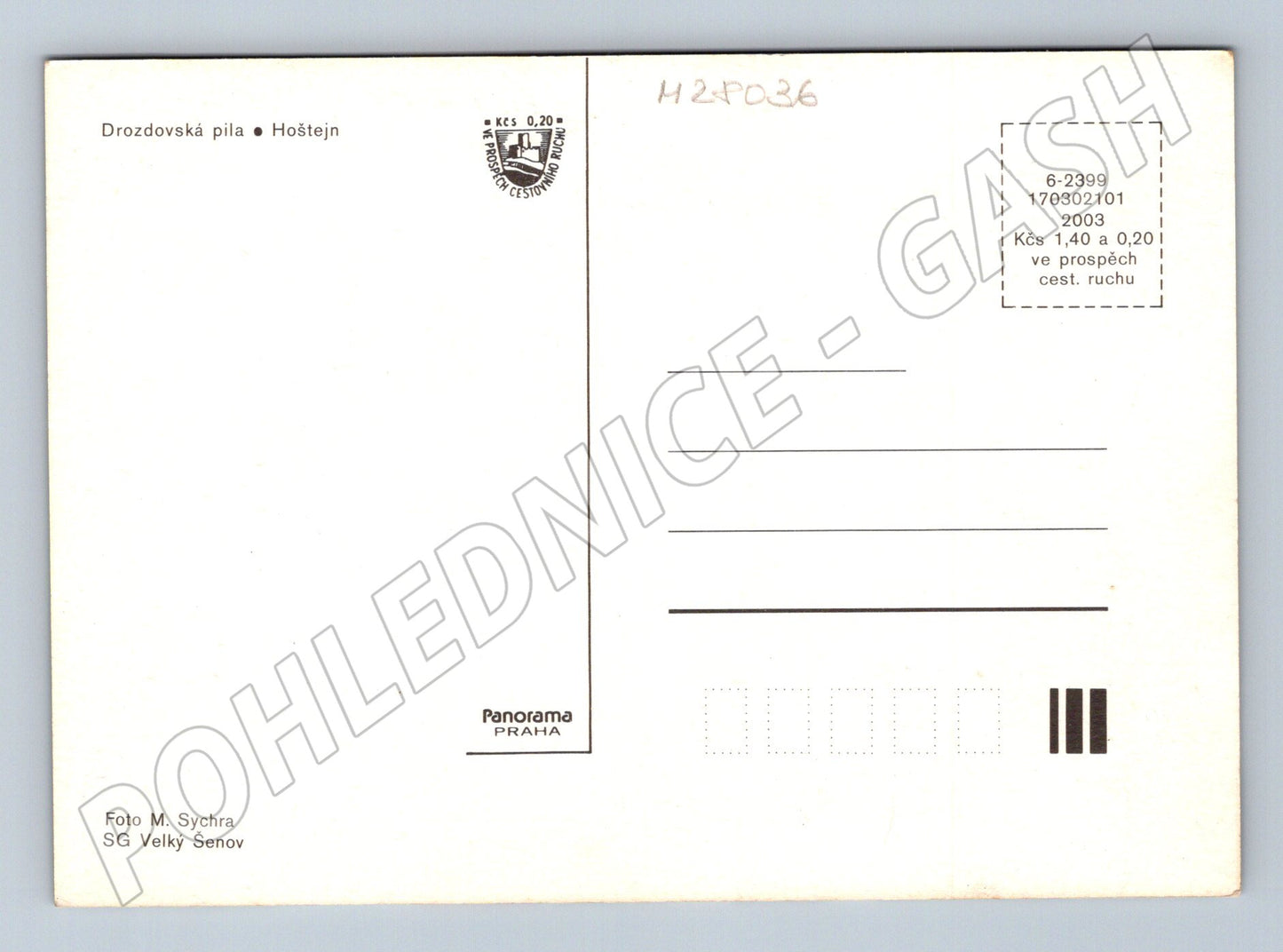 Pohlednice Drozdovská pila a Hoštejn 2003 (M28036)