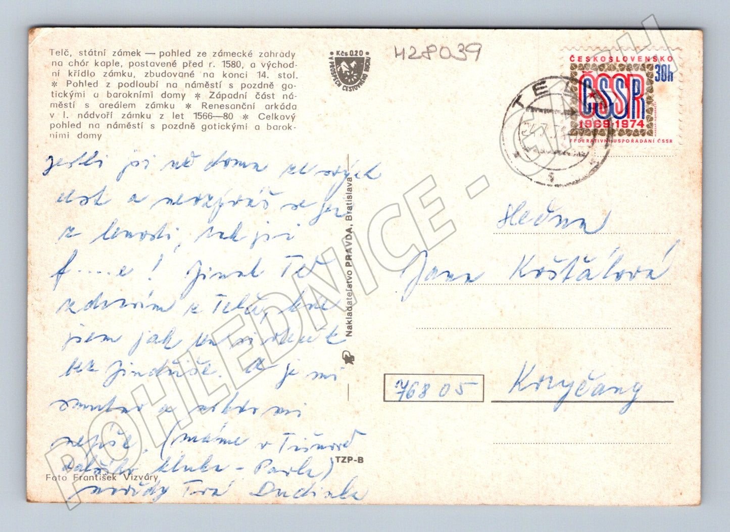 Pohlednice Telč památky město 1974 (M28039)