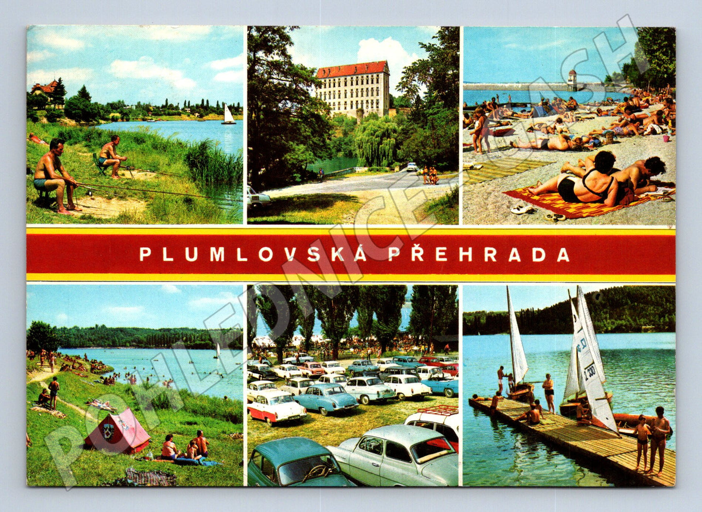 Pohlednice Plumlovská přehrada rekreační zábava cca 1970 (M28042)