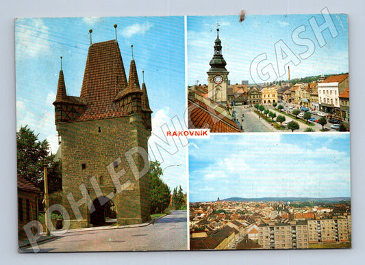 Pohlednice Rakovník Pražská brána náměstí 1973 (M28044)