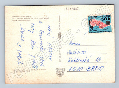 Pohlednice Vranovská přehrada hrady 1968 (M28046)