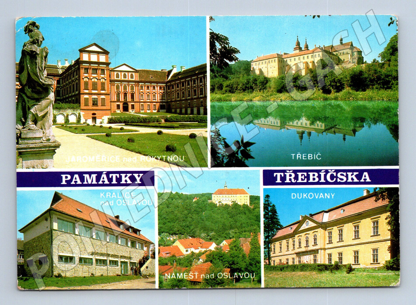 Pohlednice Třebíčsko památky více pohledů kolem 1970 (M28049)