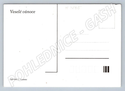 Postcard children and cat Merry Christmas (M2805)