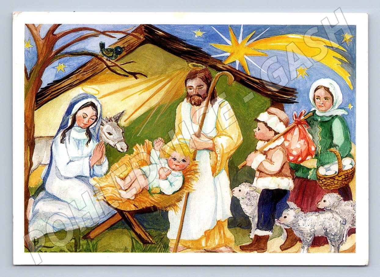 Postcard Nativity of Jesus Nativity Scene EXPRINT (M2806)