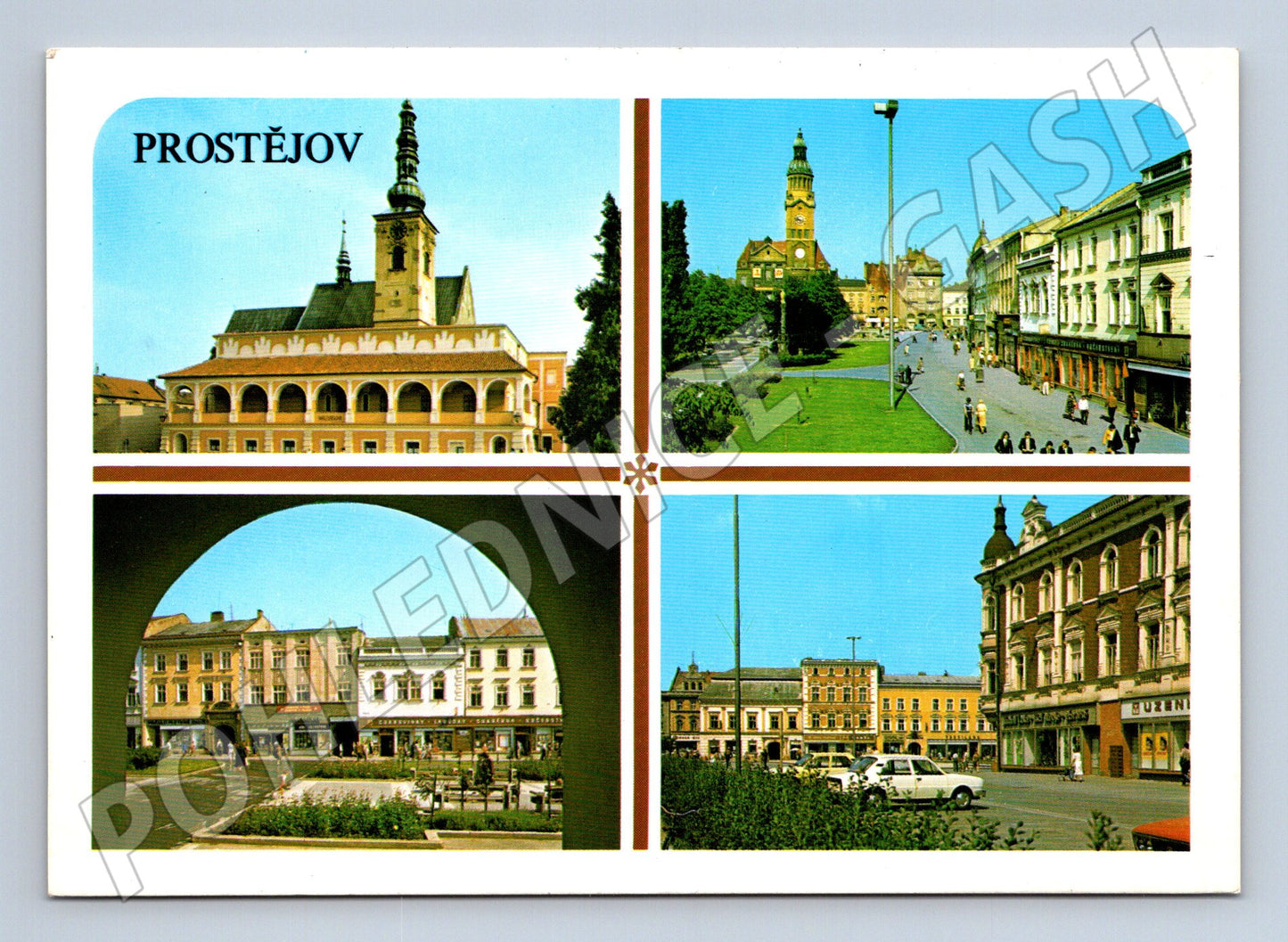 Pohlednice Prostějov radnice náměstí 1970s (M28060)