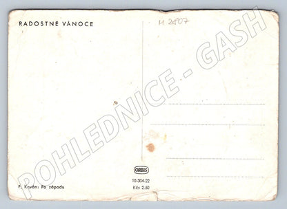 Postcard F Kavan After sunset winter landscape Christmas (M2807)