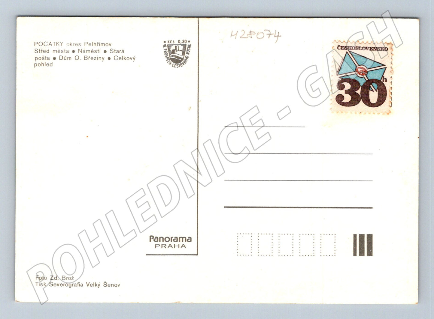 Pohlednice Počátky celkový pohled náměstí (M28074)