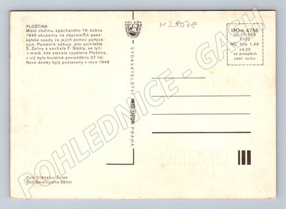 Pohlednice Ploština památník obětem tragédie 1945 (M28078)