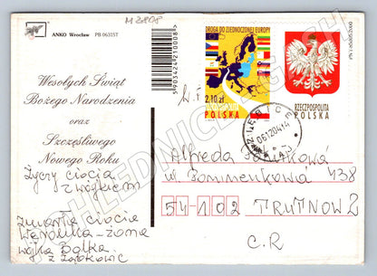 Postcard Poland Nativity Scene and Baby Jesus in the Stable (M2808)