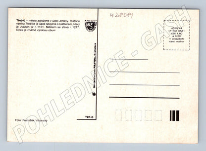 Pohlednice Třebíč koláž hrad větrný mlýn (M28081)