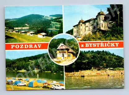 Pohlednice Bystřička přehrada zámek rekreace (M28083)