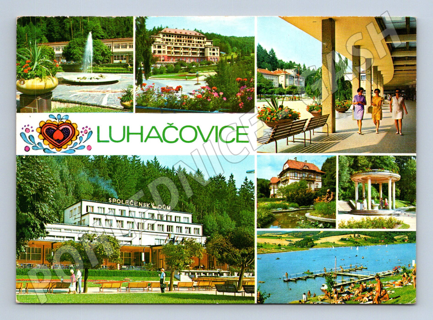 Pohlednice Luhačovice lázeňské stavby a koupaliště (M28084)