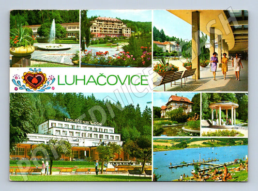 Pohlednice Luhačovice lázeňské stavby a koupaliště (M28084)