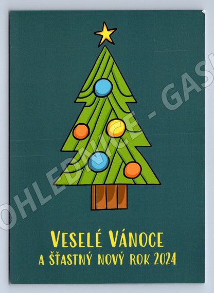 Postcard Merry Christmas 2024 and a Happy New Year (M2809)