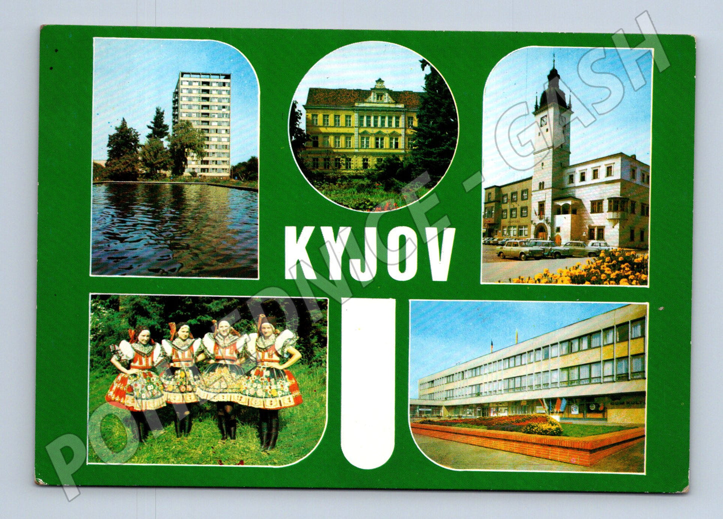 Pohlednice Kyjov městská koláž a folklor 1969 (M28095)