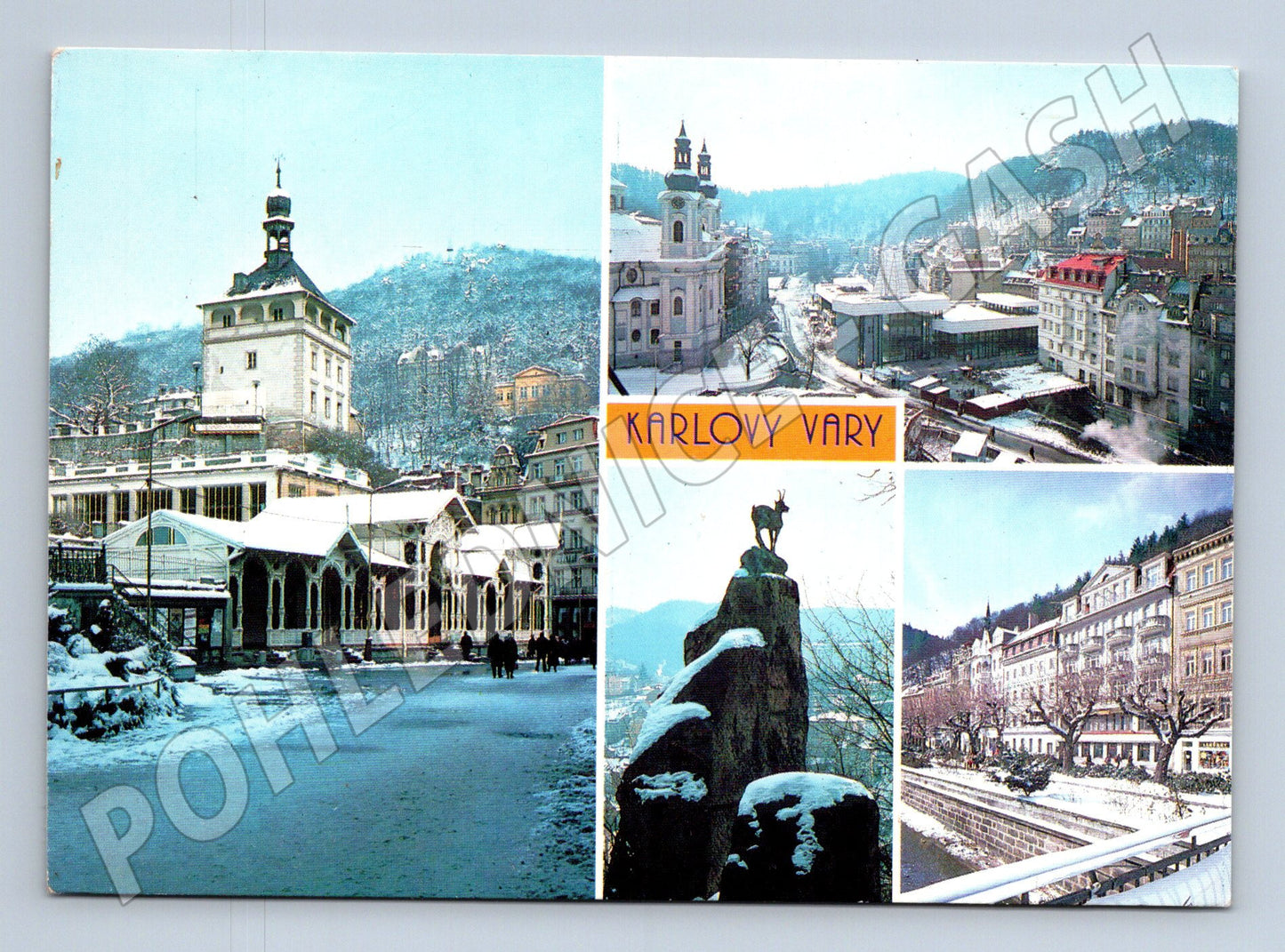 Pohlednice Karlovy Vary zimní koláž 1978 (M28096)