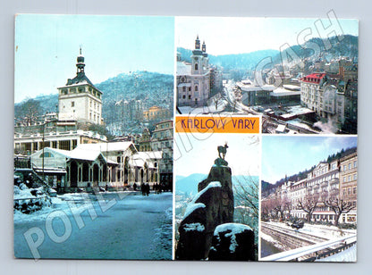 Pohlednice Karlovy Vary zimní koláž 1978 (M28096)