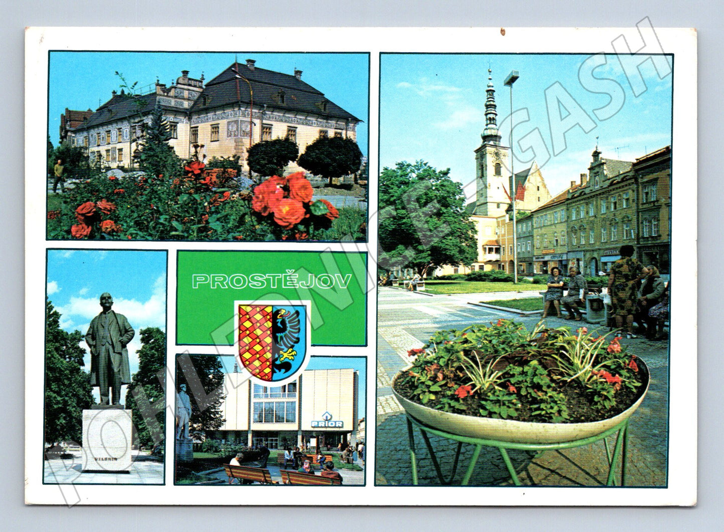 Pohlednice Prostějov koláž památky náměstí (M28099)