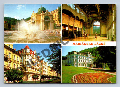 Pohlednice Mariánské Lázně – více záběrů, odeslaná, známka (M281)