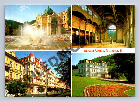Pohlednice Mariánské Lázně – více záběrů, odeslaná, známka (M281)