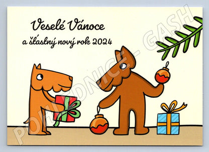 Postcard dogs and gifts Merry Christmas 2024 (M2810)