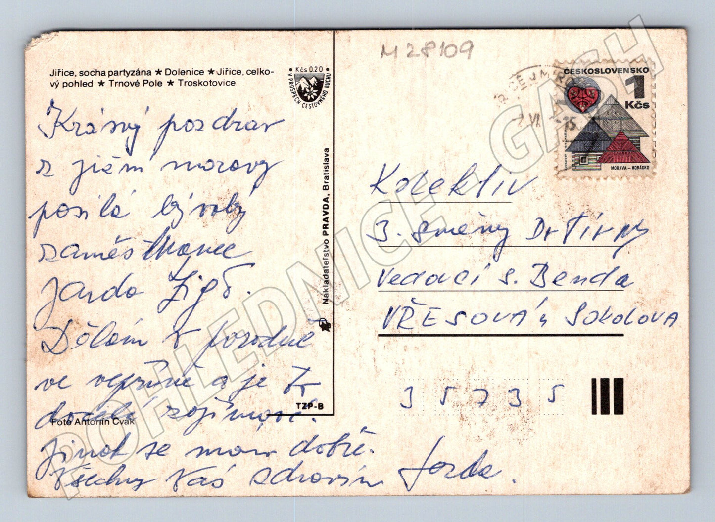 Pohlednice Jiřice a okolí 1975 (M28109)