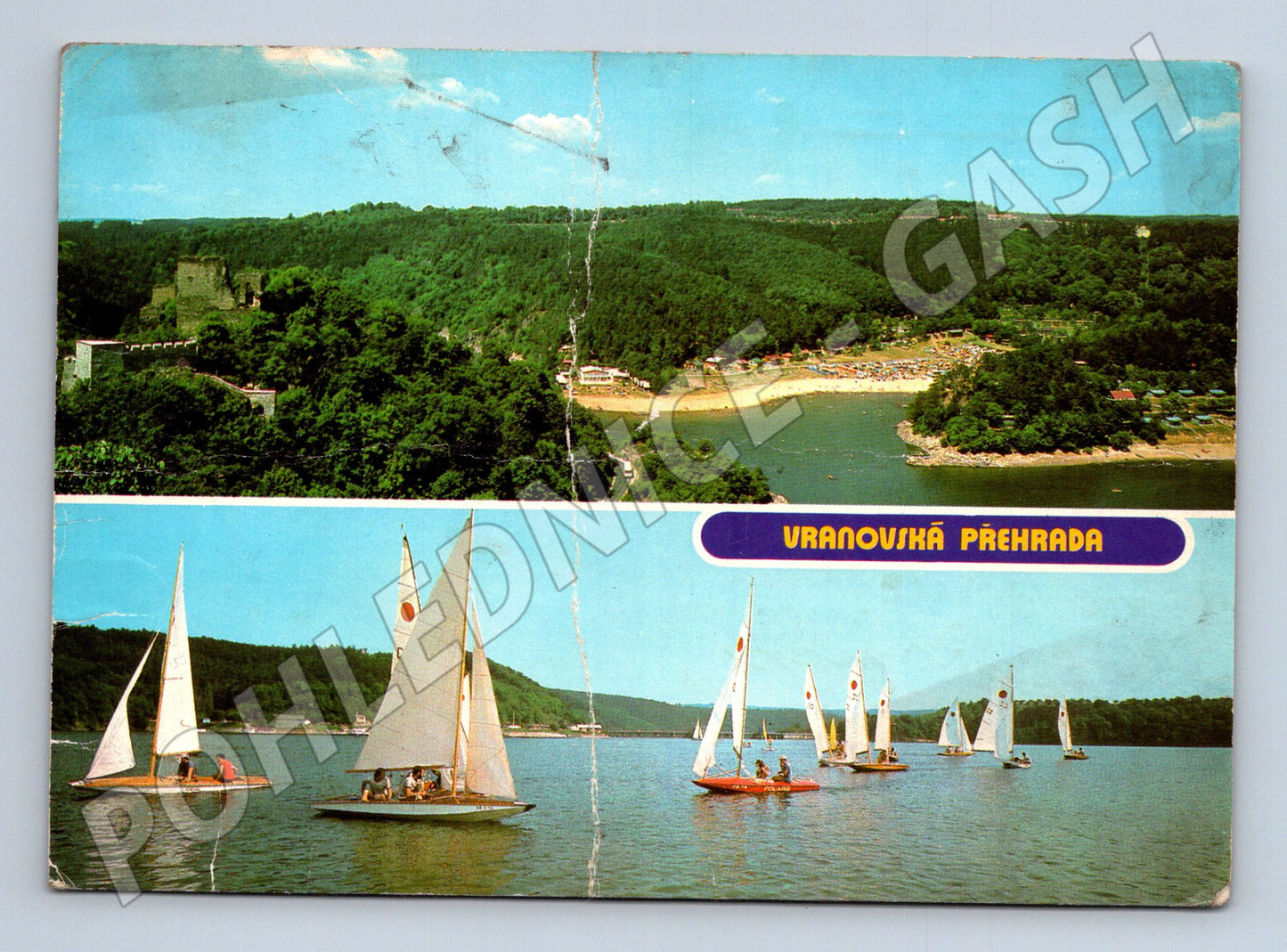 Pohlednice Vranovská přehrada lodě 1983 (M28113)