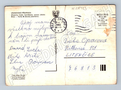 Pohlednice Vranovská přehrada lodě 1983 (M28113)