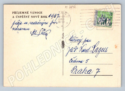 Postcard Czechoslovakia 1966 winter mountain landscape (M2812)