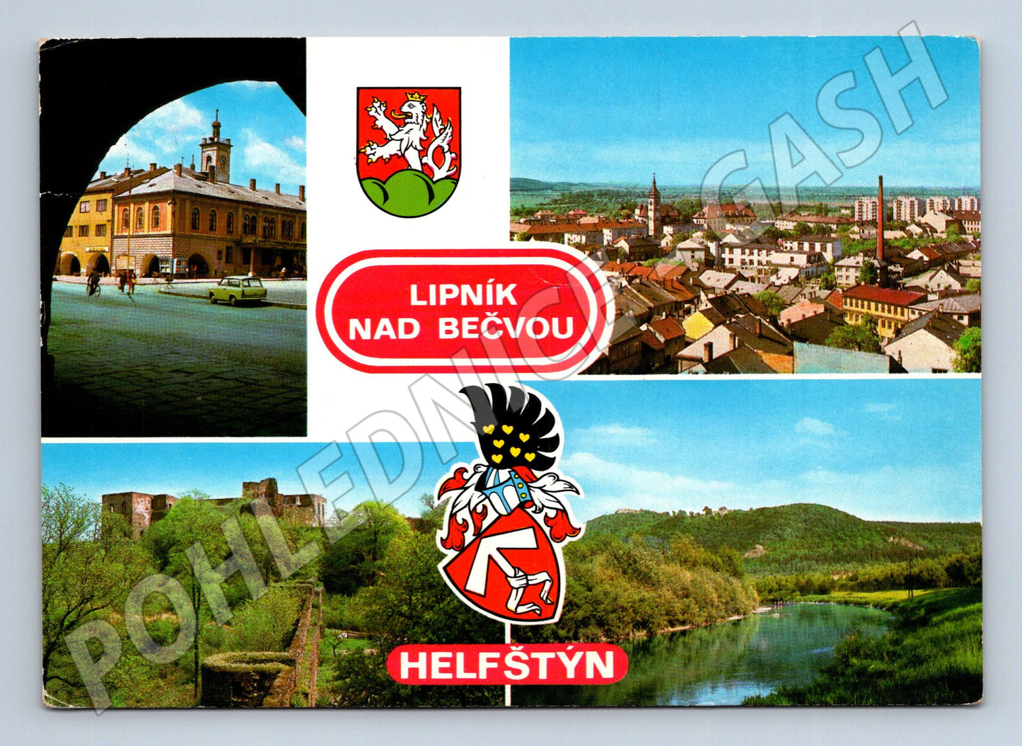 Pohlednice Lipník nad Bečvou a Helfštýn okolo 1970s (M28125)