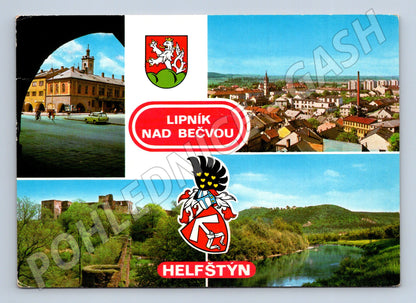 Pohlednice Lipník nad Bečvou a Helfštýn okolo 1970s (M28125)