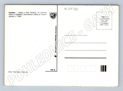 Pohlednice Holešov multipohled zámek náměstí 1970 (M28130)
