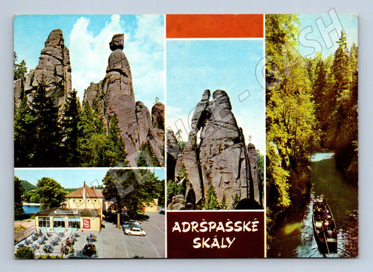 Pohlednice Adršpašské skály skalní útvary a jezero (M28133)