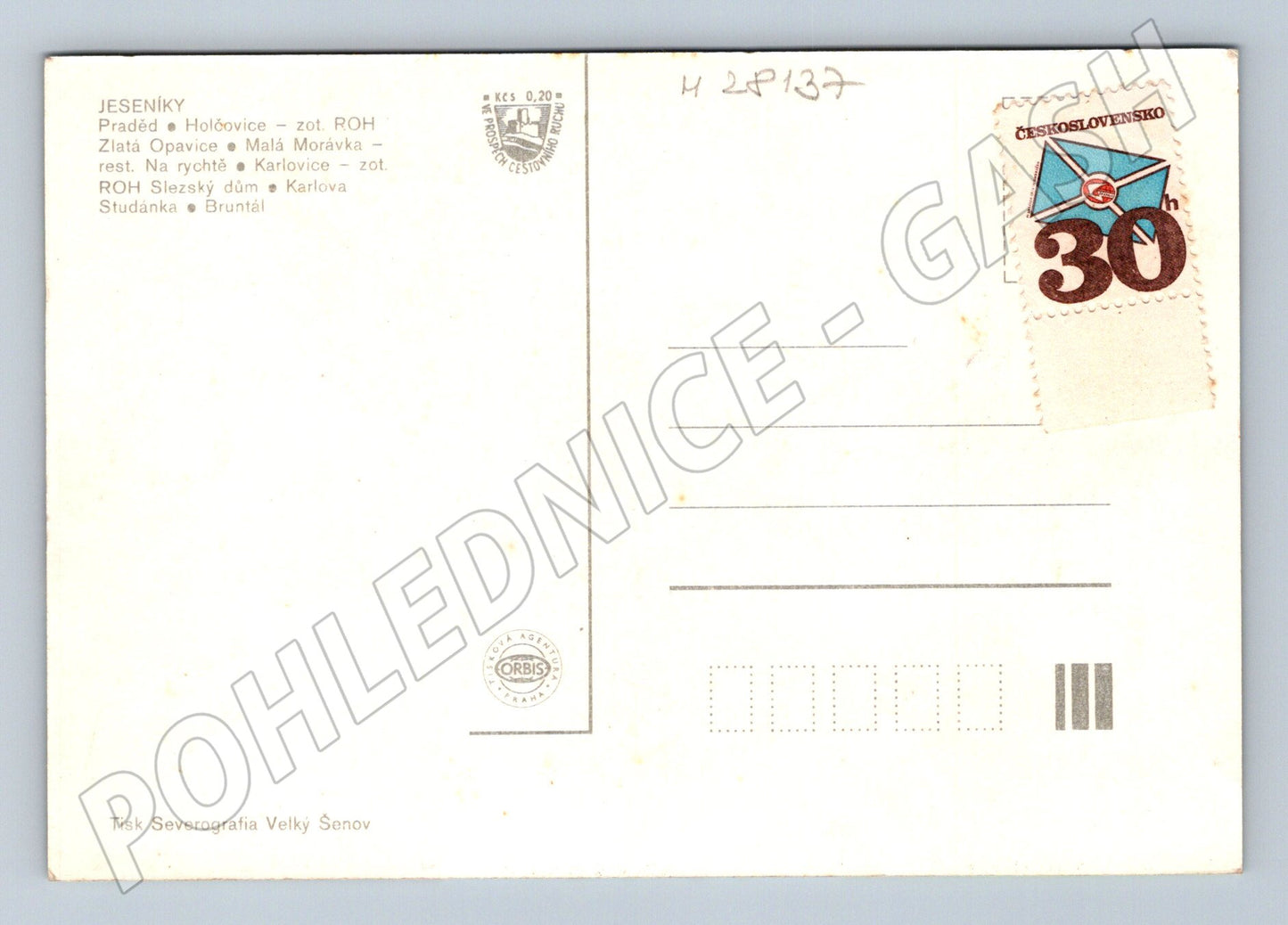 Pohlednice Jeseníky koláž s mapou (M28137)